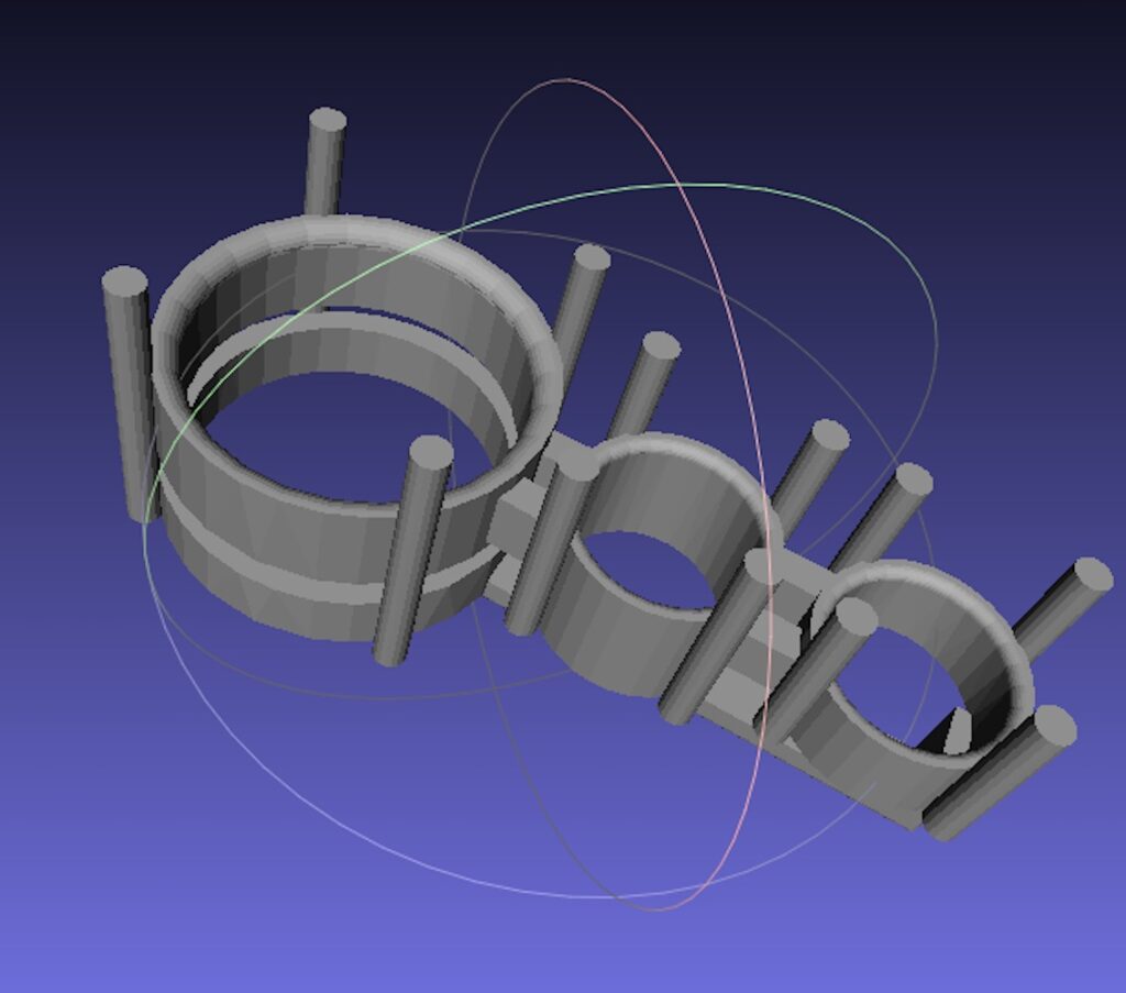 指輪のワックス原型の3Dモデル画像