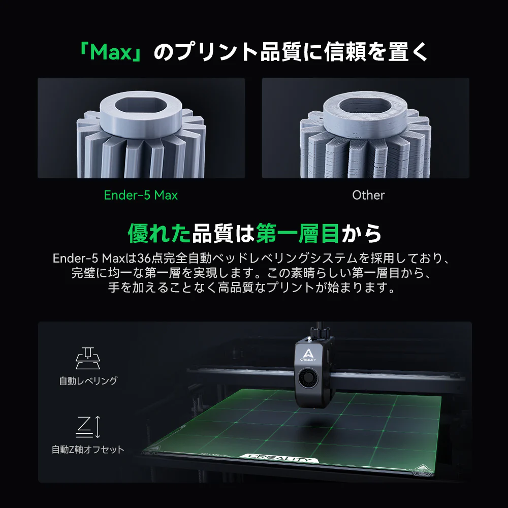 Creality Ender-5 Max「36点完全自動ベッドレベリングシステム」の画像